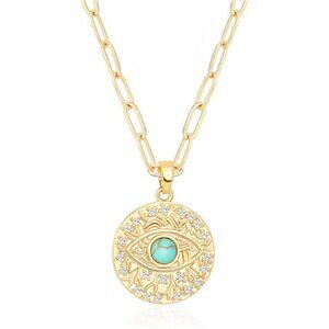 New 18K Gold Plated Moon Star Lion Evil Eye Love Heart Cross Pendant